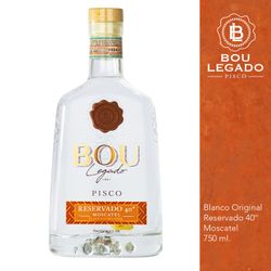 Pisco Bou Legado Blanco 40° 750 cc