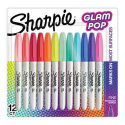 Marcadores Sharpie Punta Fina Glam Pop 12 un.