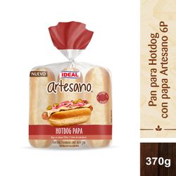 Pan Hot Dog Ideal Artesano 370 g 6 un.
