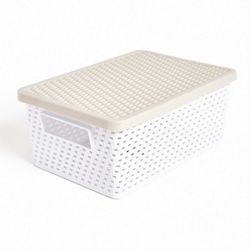 Caja Calada Tejido con Tapa 4 L Bicolor