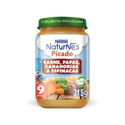 Picado Naturnes Carne Papas Zanahoria y Espinaca 215 g
