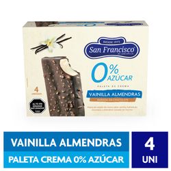 Multipack 4 un. Helado San Francisco 0% Azúcar Vainilla Almendras 62 g
