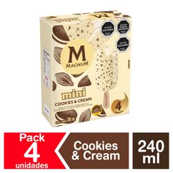 Multipack 4 un. Helado Breslet Magnum Mini Cookies & Cream 60 ml