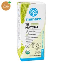 Té Matcha Manare Orgánico Sachet 20 un.