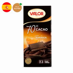 Chocolate Amargo Valor con Naranja 70% Cacao 100 g