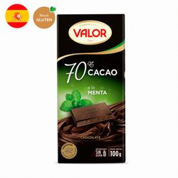 Chocolate Amargo Valor con Menta 70% Cacao 100 g