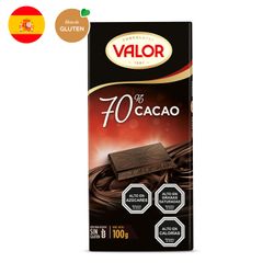 Chocolate Amargo Valor 70% Cacao 100 g