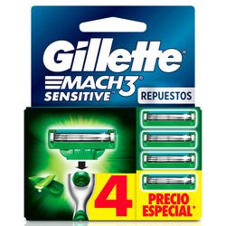 Repuestos Máquina de Afeitar Gillette Mach3 Sensitive 4 un.