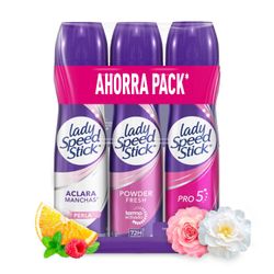 Pack 3  un. Desodorante Spray Lady Speed Stick 150 ml