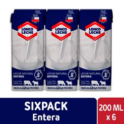 Pack 6 un. Leche Entera Loncoleche 200 ml