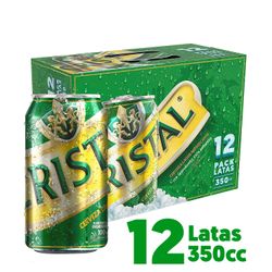 Pack 12 un. Cerveza Cristal Lager 4.6° 350 cc