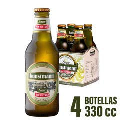 Pack 4 un. Cerveza Kunstmann Sin Filtrar Lager 5.0° 330 cc