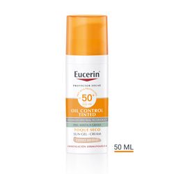 Protector Solar Eucerin Oil Control Tono Medio Facial con FPS 50+ 50 ml