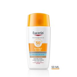 Protector Solar Eucerin HydroFluid Tono Medio Facial con FPS 50+ 50 ml