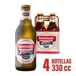 Pack 4 un. Cerveza Kunstmann Rubia Lager 4.3° 330 cc