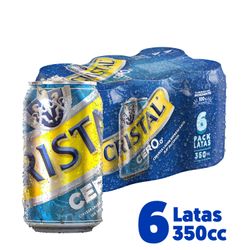 Pack 6 un. Cerveza Cristal Lager Sin Alcohol 350 cc