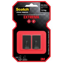 Gancho Multiuso Scotch Negro Mediano 2 un.