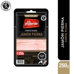 Jamón Pierna La Preferida Corte Pluma 250 g
