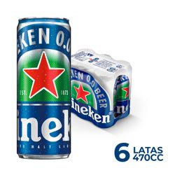 Pack 6 un. Cerveza Heineken 5.0° Lata 470 cc