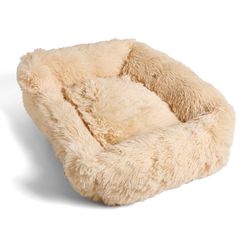 Cama Rectangular Peluda Beige S