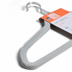 Pack 3 Colgadores Terciopelo Mediano Gris