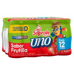 Pack 12 un. Probiótico Uno Frutilla 80 ml